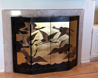 Gilded fireplace screen