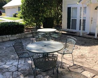 2 of several outdoor metal tables & chairs
