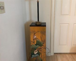 Gilded Pedestal and lamp
