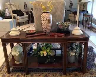 Sofa table and decor
