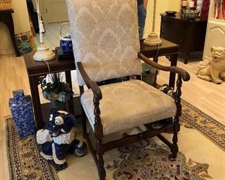 Chair, rug