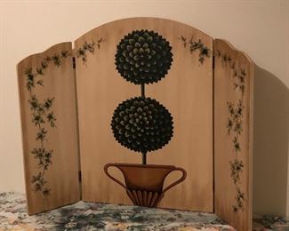 Painted fireplace screen