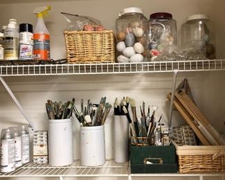 Artist brushes and other supplies