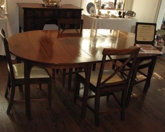 Dining table and cross back chairs