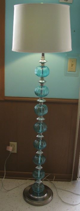 Turquoise Blue Glass Lamp