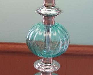 Turquoise Blue Glass Lamp