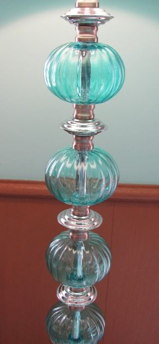 Turquoise Blue Glass Lamp
