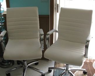 White Leather Office Chairs