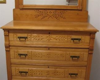 !920's Carved Wood Chest - Very Nice!