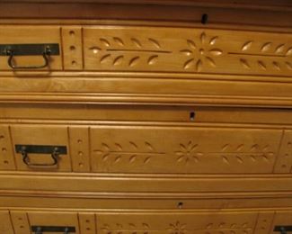 !920's Carved Wood Chest - Very Nice!