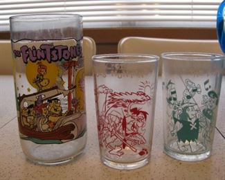 Fred Flintstone Vintage Collectible Glasses