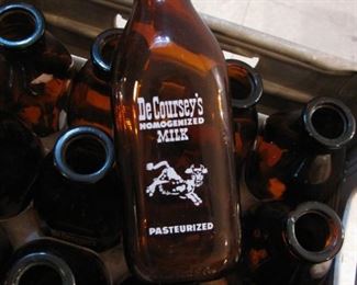 Old DeCoursey's Milk Bottles & Metal Crates