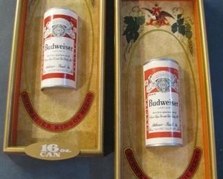 Vintage Framed Budweiser cans