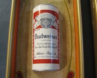 Vintage Framed Budweiser cans