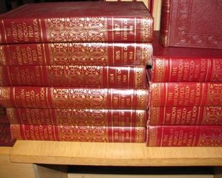 The American People's Encyclopedia Year Book Set 1957 to 1969 set - Nice Leather Bound Books!