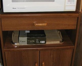 Microwave and Portable Cart