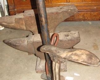 Antique Iron Large and Small Anvils -
