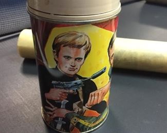 Man from U.N.C.L.E. thermos in great condition-more vintage toys too