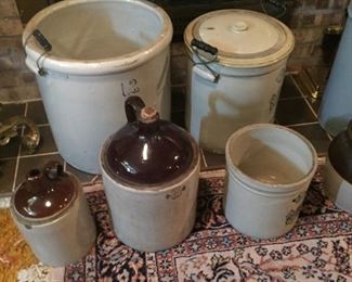 Cool crocks in many sized-whisky jugs