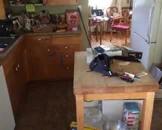rolling kitchen work table