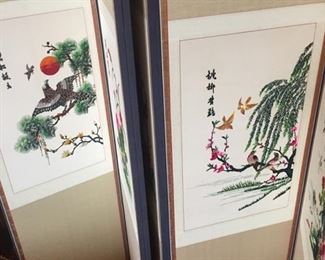 detail of embroidered screen