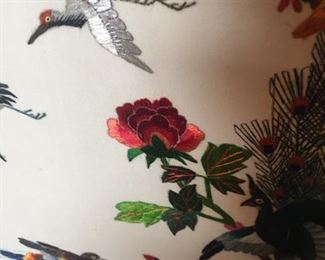 crane detail-all embroidered on silk