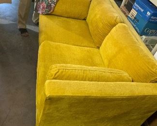 Crushed velvet gold sofa