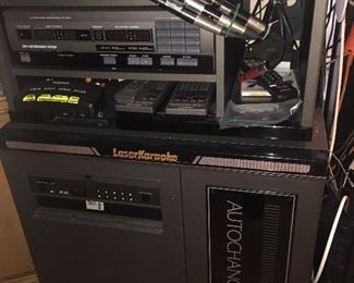 PIONEER COMMERCIAL KARAOKE SET: The LC-V200 LaserKaraoke Autochanger System. SA-V240 Stereo Mixing Amplifier w/DSP, CO-V200 Commander, LC-V200 Autochanger, CB-V2000 System Rack, VO-V180 Bill Box, DM-V230K Unidirectional dynamic microphone. 50 DISC PLAYER.


A SET OF TWO PIONEER 3,000 COMPACT SPEAKERS WITH ADJUSTABLE TRI-POD. Speaker height 13 x Width 20 x Depth 13 inches. Tripod is adjustable up to 5 feet. Padded custom cases and tri-pod included. 