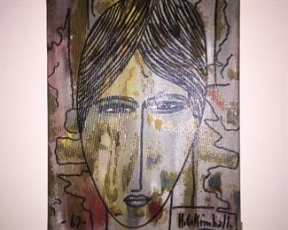 Signed woman painting