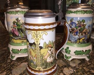 3 German beer mugs