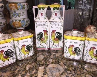 Oil and Vinegar holder. Spice holders.