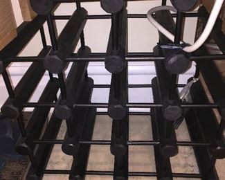 A wood wine rack