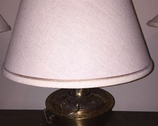 A lamp with brass base