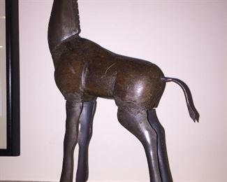 Giraffe wood statue
