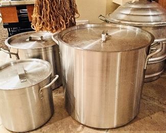 Large commercial kitchen pots