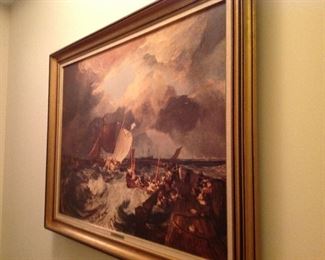 Turner painting reproduction with frame.