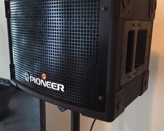 A SET OF FOUR&nbsp;PIONEER SV3,000 COMPACT SPEAKERS WITH CUSTOM CASE AND&nbsp;ADJUSTABLE TRI-POD. Speaker height 13 x Width 20 x Depth 13 inches. Tripod is adjustable up to 5 feet.&nbsp;
