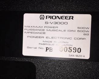 A SET OF FOUR&nbsp;PIONEER SV3,000 COMPACT SPEAKERS WITH CUSTOM CASE AND&nbsp;ADJUSTABLE TRI-POD. Speaker height 13 x Width 20 x Depth 13 inches. Tripod is adjustable up to 5 feet.&nbsp;