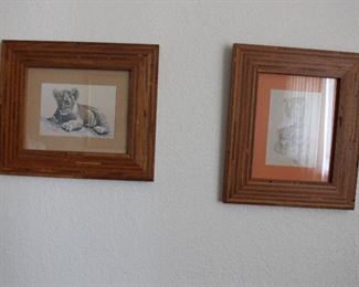 framed lion sketches