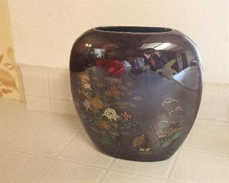 black oriental vase