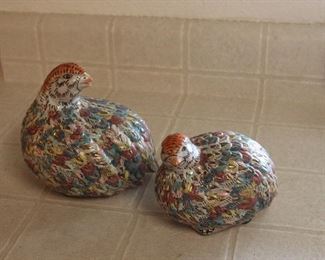 decorative quail figurines