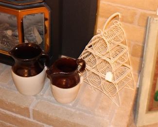 jugs and wine rack