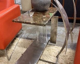 Cordray Parker side table with Moroccan fossilized top