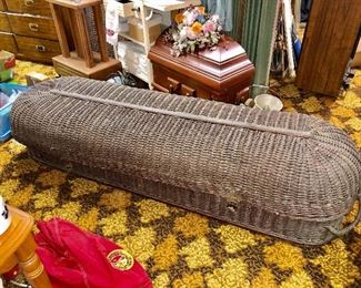 Authentic Victorian wicker casket