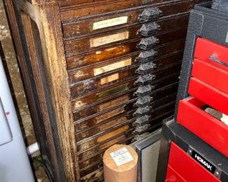Antique Hamilton Mfg. typeset cabinet...completely full!