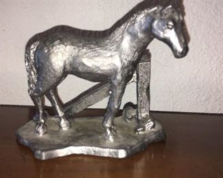 mini pewter horse