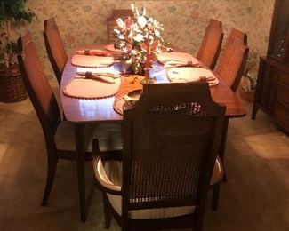 midcentury dining table with 6 chairs