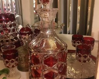 great decanter in red block
