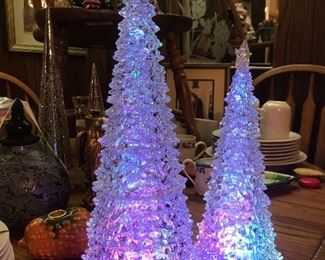 lighted roman christmas trees