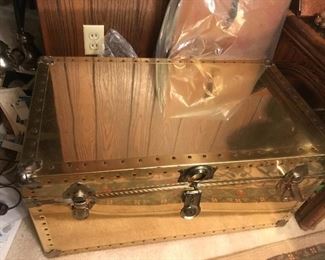 brass foot locker/coffee table from the 1970's